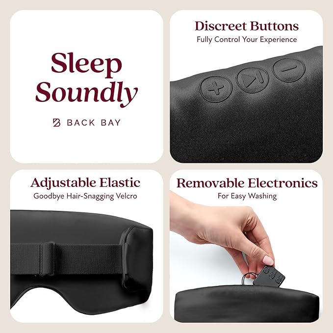 SilkSound 100% Mulberry Silk Bluetooth Sleep Mask, Skin-Friendly Sleeping Eyemask with Bluetooth Sleep Headphones, Silk Eye Mask Headphones with Small Side Speakers, White Noise Head Phones Ear Muffs