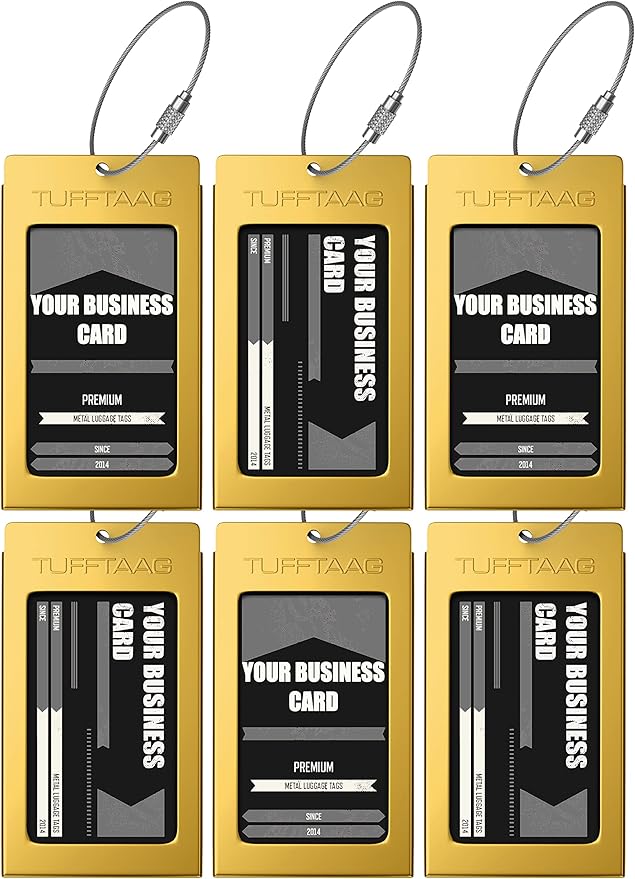 Luggage Tags Business Card Holder by TUFFTAAG - Durable Travel ID Bag Tag in Multiple Color Options, Perfect for Suitcases, Backpacks, and Carry-Ons, Easy Identification, Secure and Stylish