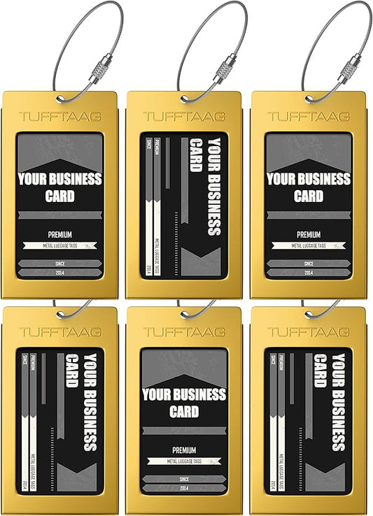 Luggage Tags Business Card Holder by TUFFTAAG - Durable Travel ID Bag Tag in Multiple Color Options, Perfect for Suitcases, Backpacks, and Carry-Ons, Easy Identification, Secure and Stylish
