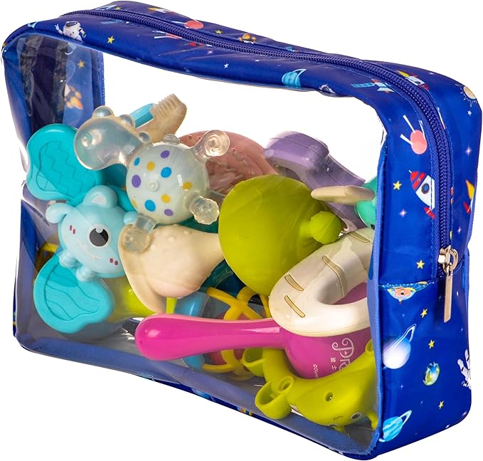 TSA Approved 5-Piece Diaper Bag Organizer Pouch Set Clear Waterproof TPU Kids Toiletry Storage Set Travel Packing Clutch Cube Bags for Baby Nursing