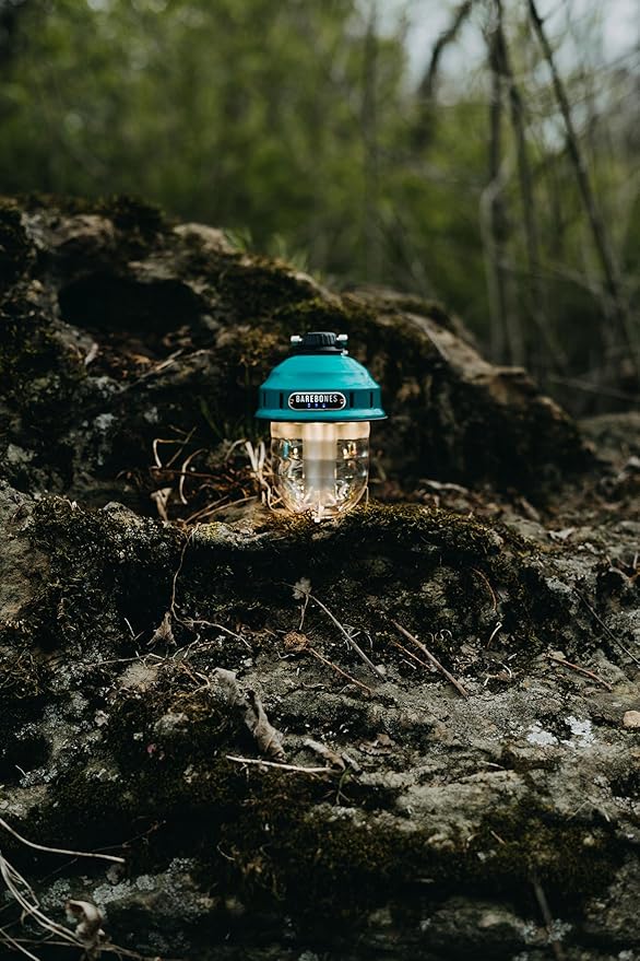 Barebones Beacon Hanging Light – Teal, Rechargeable LED Camping Lantern with Adjustable Brightness – Weatherproof Vintage-Style Hanging Lantern for Outdoor Adventures and Year-Round Use