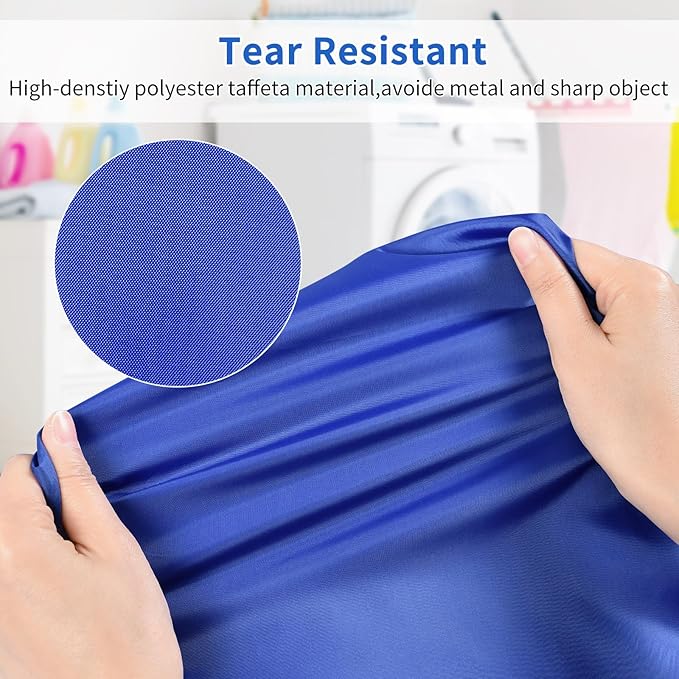 OTraki 2pcs Laundry Bags 24x32 inch Drawstring Closure Laundry Hamper Liner Dirty Clothes Bag Heavy Duty Bag Machine Washable organizer Bag Travel Camp Home College Dorm Black & Blue