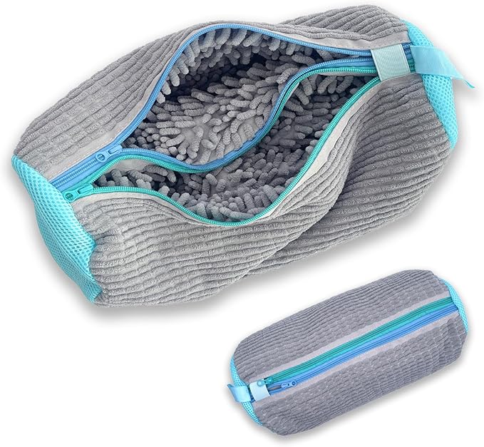 Dual Compartments Shoe Washing Machine Bag, 360° Deep Clean Laundry Bag, Reusable Shoe Bag for Washing Machine, Shoe Cleaning Bag for Sneakers Tennis Shoes Sock
