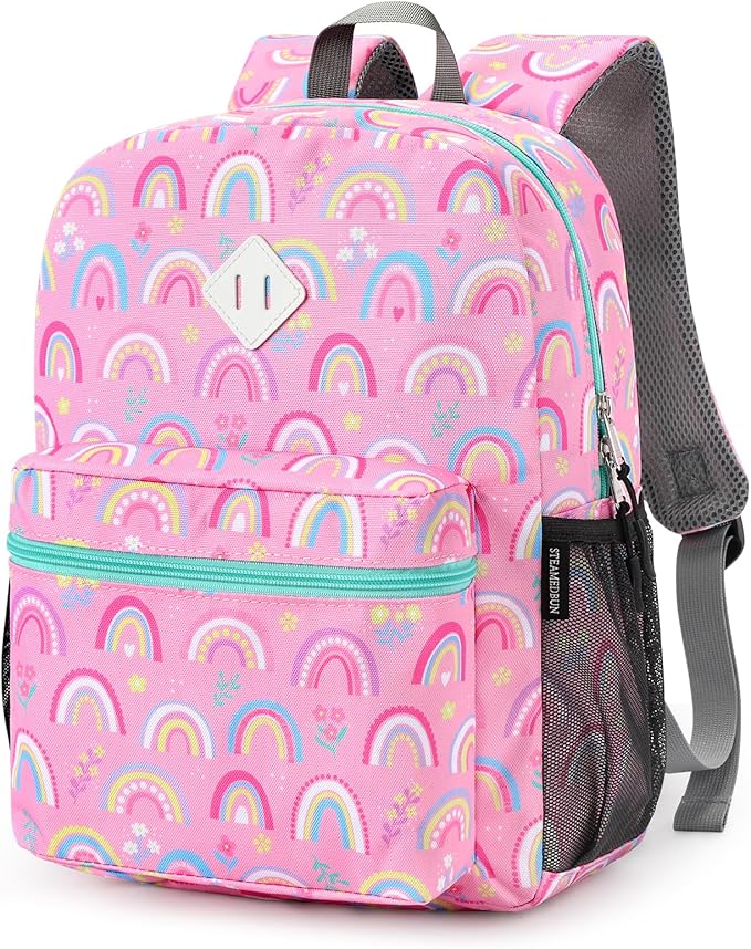 STEAMEDBUN Kids Backpack for Girls, Rainbow Kindergarten Backpack for Toddler Girls Age 3-8