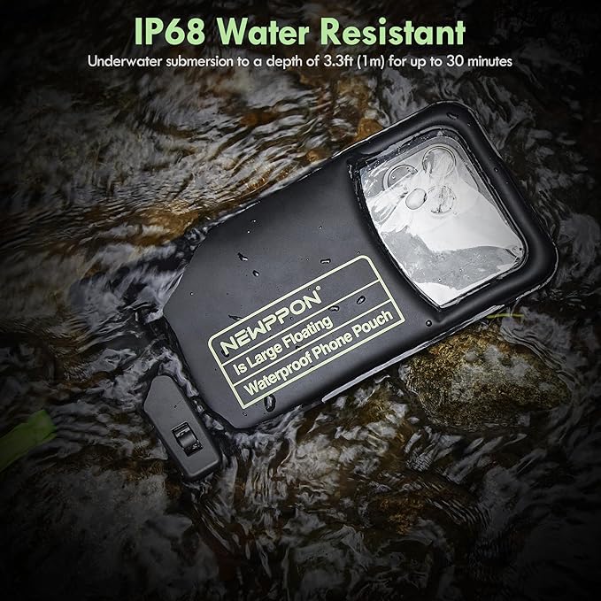 10.5" Large Floating Waterproof Phone Pouch - 2 Pack Float Clear Cell Holder Protector with Lanyard - Universal Floatable Water Proof Dry Bag for iPhone Samsung Galaxy for Beach Swimming Pool