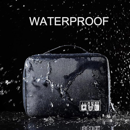 Electronics Organizer, OrgaWise Electronic Accessories Bag Travel Cable Organizer Three-Layer for iPad Mini, Kindle, Hard Drives, Cables, Chargers