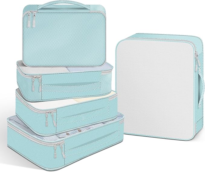 4-Piece Packing Cube Set - Lightweight Luggage Organizers for Travel, Vacation and Suitcases - Durable Accessories with Compression