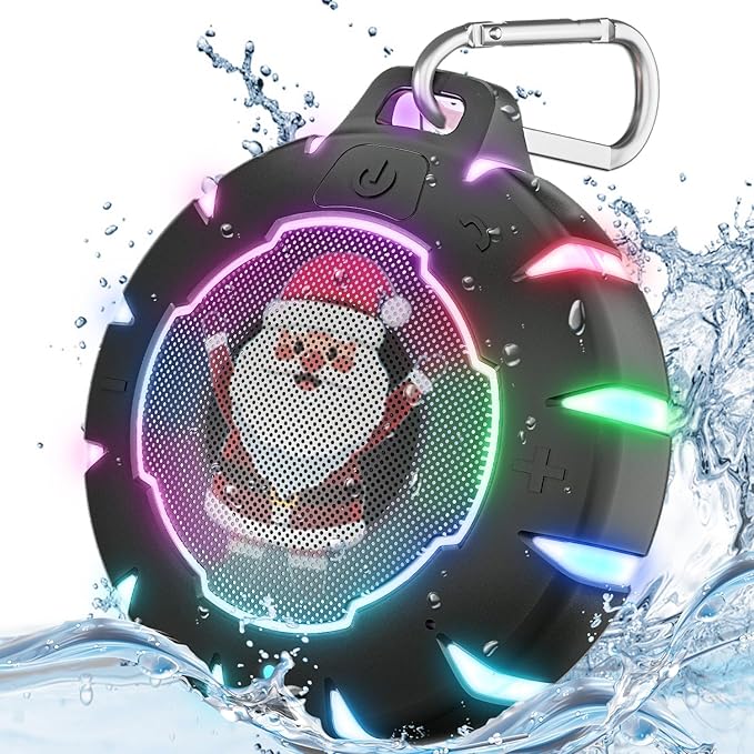 HEYSONG Waterproof Shower Bluetooth Speaker, Durable Portable Speaker with HD Sound, Wireless Outdoor Speaker for Pool, Beach, Kayaking, Gift for Girls, Boys, Teens, Women & Men