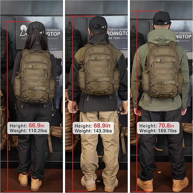 Mardingtop Tactical Molle Backpack for Men- 18L/28L EDC Hiking & Motorcycle Backpack