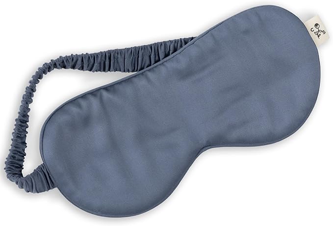 Clementine Sleepwear Essentials Organic Blue Lagoon Sleep Mask | Oversized Contoured Eye Mask with Bamboo and Silver Ion Silk for Sensitive Skin and Restful Sleep
