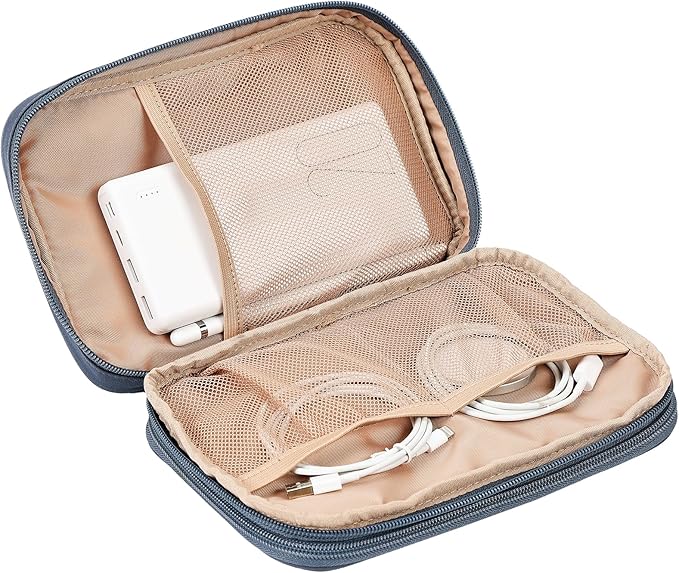 NISHEL Travel Cord Organizer Case, Large, Aegean-Blue