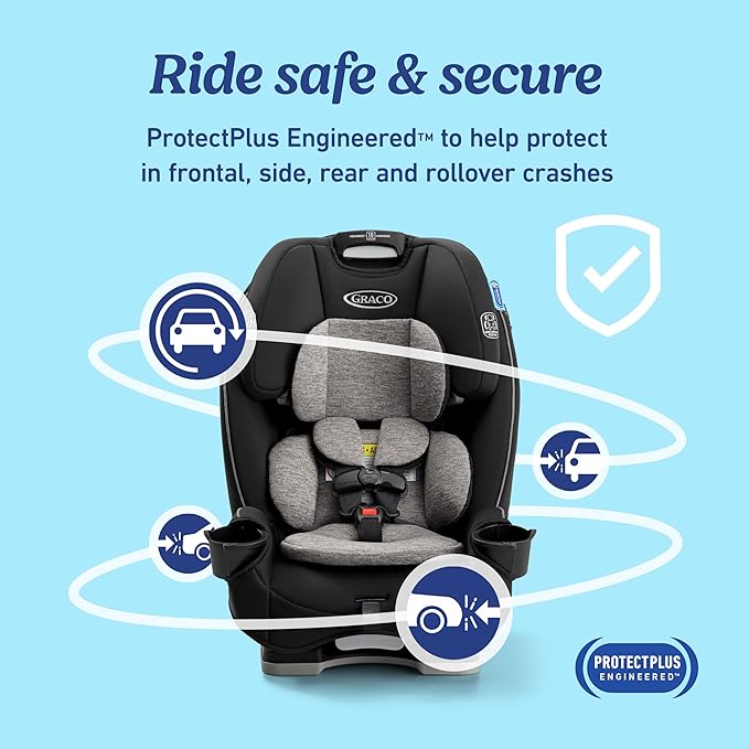 Graco Slimfit 3 in 1 Convertible Car Seat | Slim & Comfy Design Saves Space in Your Back Seat, Darcie