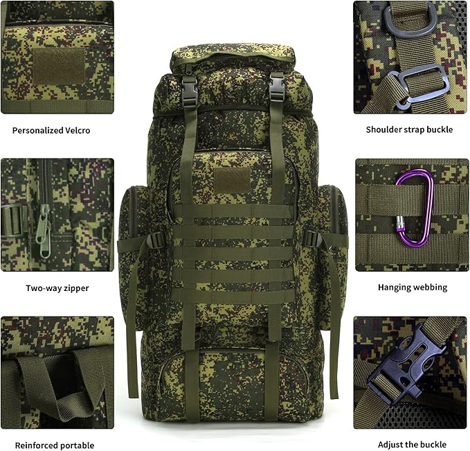 Hiking Backpack for Men 70L/100L Camping Backpack Military Rucksack Molle 3 Days Assault Pack for Climbing