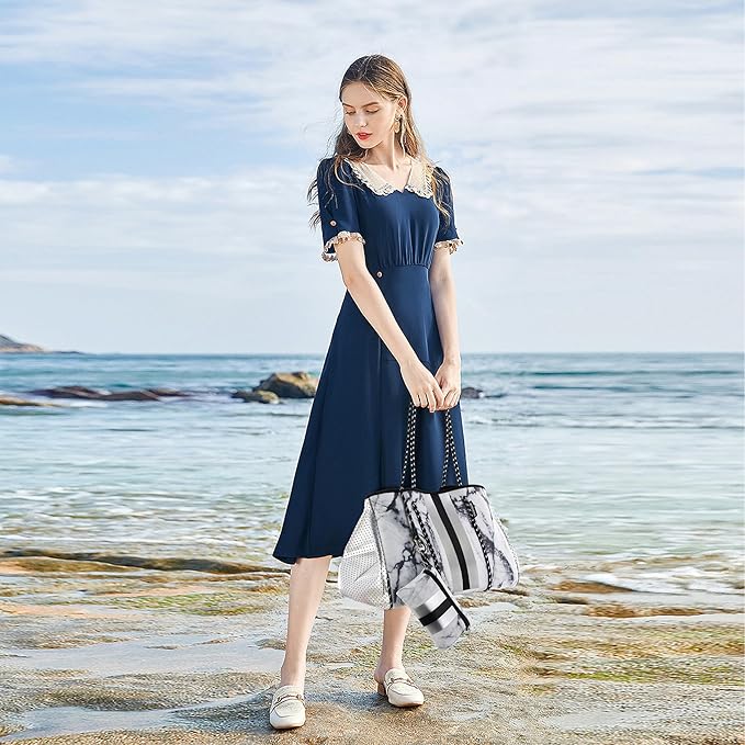 QOGiR Neoprene Multipurpose Beach Bag Tote with Inner Zipper Pocket … … … …