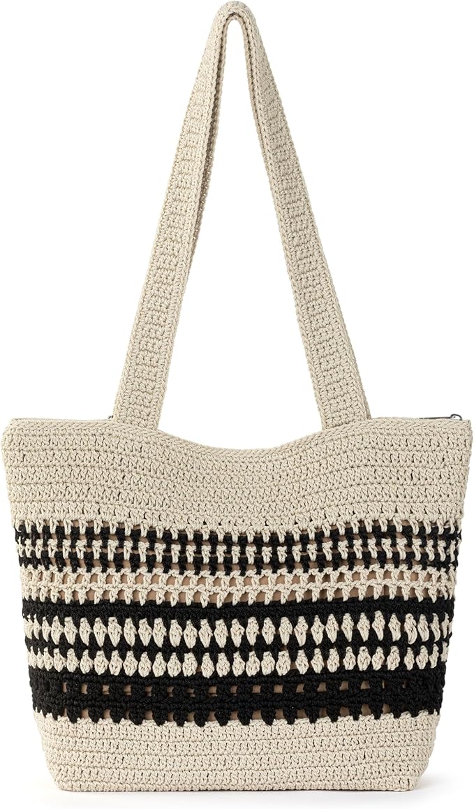 The Sak Casual Classics Tote Bag - Hand Crochet Woman's Purse For Everyday, Travel, Beach Bag - Handbag With Shoulder Straps