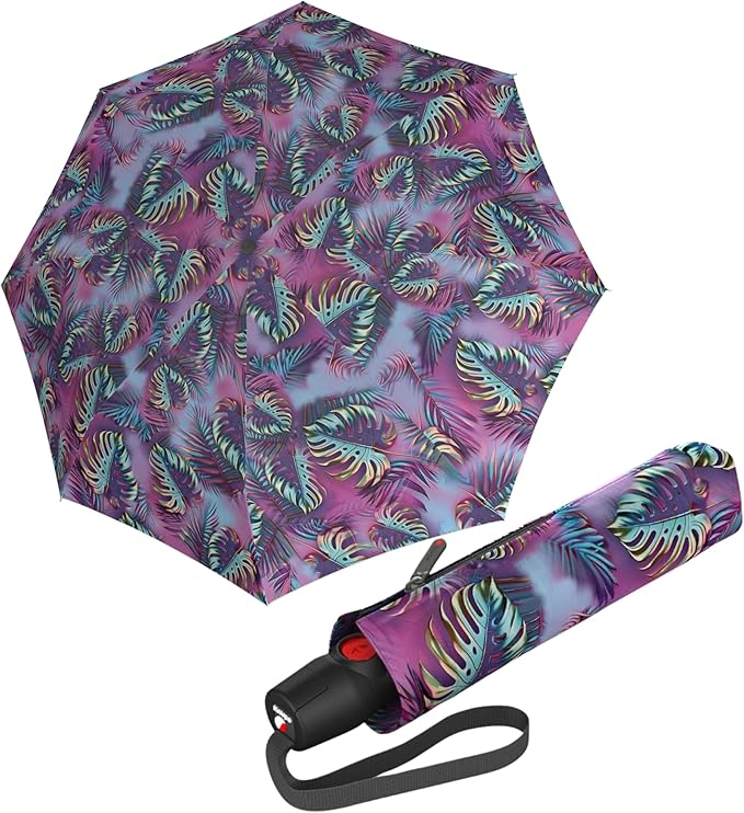 Knirps T.200 Duomatic Compact Rain Umbrella in Jamaica – Wind Tunnel Tested to 93 mph, Aluminum Steel Fiberglass Frame, 38in Canopy, OEKO-TEX, High-Performance Automatic Travel Umbrellas