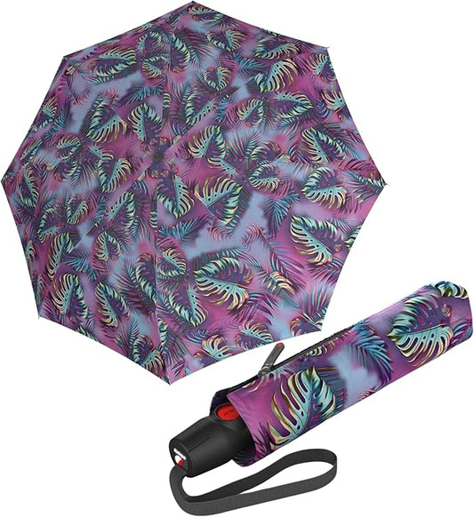 Knirps T.200 Duomatic Compact Rain Umbrella in Jamaica – Wind Tunnel Tested to 93 mph, Aluminum Steel Fiberglass Frame, 38in Canopy, OEKO-TEX, High-Performance Automatic Travel Umbrellas