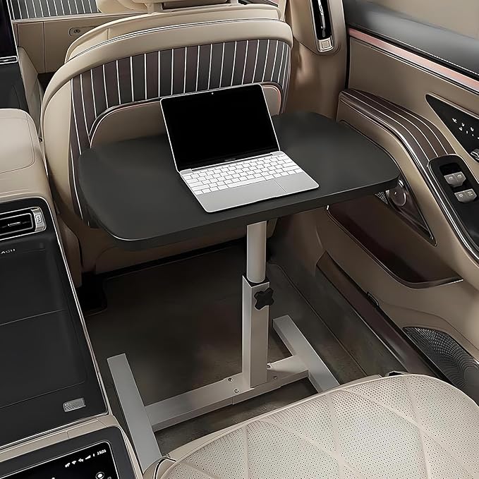 Portable Car Seat Tray Table, Multi-Functional Foldable Car Desk, RV Folding Table, Desk Computer Workstation for Motorhome, Car Computer Desk for Working, Eating (Black, 23.6" Lx15.7 W/60x40cm)