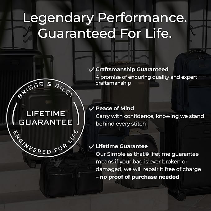Briggs & Riley Essential 22" Carry On Expandable Spinner - Luggage for Travel, Suitcases with Wheels, Softside Rolling Bag for Men & Women, Self-Repairing Zipper - Baseline Collection, Olive