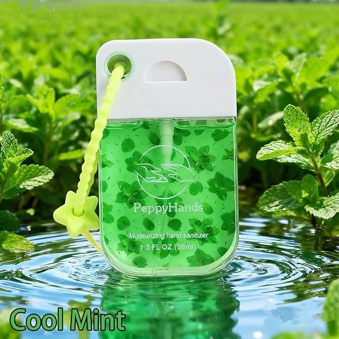PeppyHands Hand Sanitizer, Hand Sanitizer Spray, Hydrating Spray for Hand, Portable Sanitizer spray Set ﻿for Travel Size, 500-Sprays Each Multi-Flavor (4Pcs.)