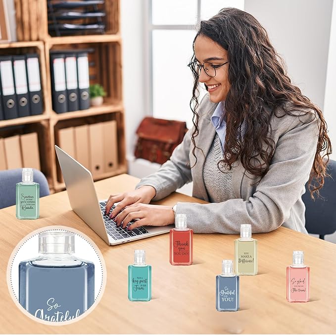 50Pcs Thank You Mini Hand Sanitizer Bulk Employee Appreciation Gifts Inspirational Small Hand Sanitizer 1fl oz Travel Size Hand Soap Gift for Team Coworker Teacher Nures Office (Classical)
