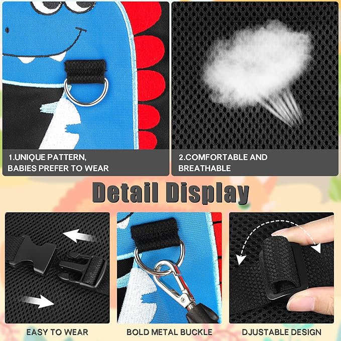 Toddler Leash-Baby Walking Safty Harness and Child Anti Lost Wrist Link for Girls/Boys Travel (Blue+Black)