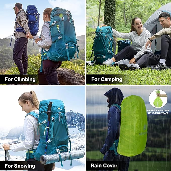 N NEVO RHINO Internal Frame Hiking Backpack 50/60/65/70/80L, Mountain Climbing Camping Backpack Daypack Waterproof Rain Cover | Mountain Climbing, Camping Backpack, Daypack, Waterproof, Rain Cover