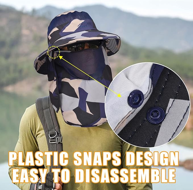 Sun Hats for Men Women Fishing Hat UPF 50+ Breathable Wide Brim Summer UV Protection Hat