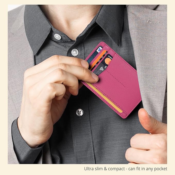Oak Leathers Leather Slim Minimalist Wallet for Men & Women RFID Front Pocket Leather Card Holder Wallets