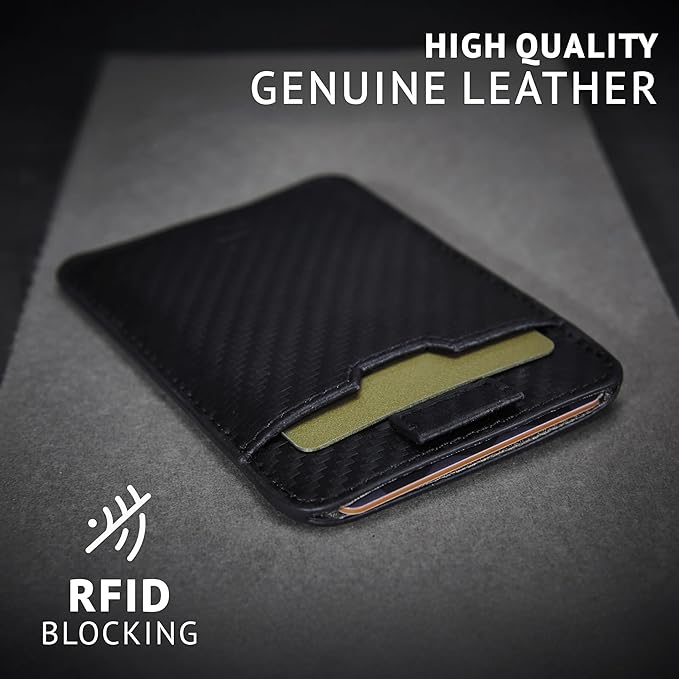 Vaultskin CHELSEA Mens RFID Blocking Slim Leather Card Wallet - Minimalist Front Pocket Cardholder