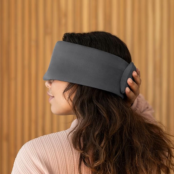 Baloo Silk Weighted Sleep Mask (Grey - 0.6 lb) | Light Blocking & Sound Muffling Eye Mask for Sleeping | Cool, Soft & Comforting