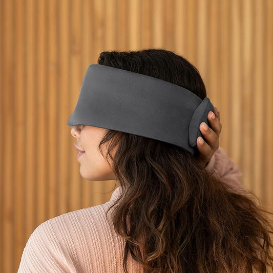 Baloo Silk Weighted Sleep Mask (Grey - 0.6 lb) | Light Blocking & Sound Muffling Eye Mask for Sleeping | Cool, Soft & Comforting