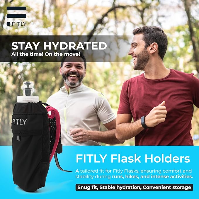 FITLY Soft Flask - Shrink As You Drink Soft Water Bottle for Hydration Pack - Folding Water Bottle Ideal for Running, Hiking, Cycling, Climbing & Rigorous Activity