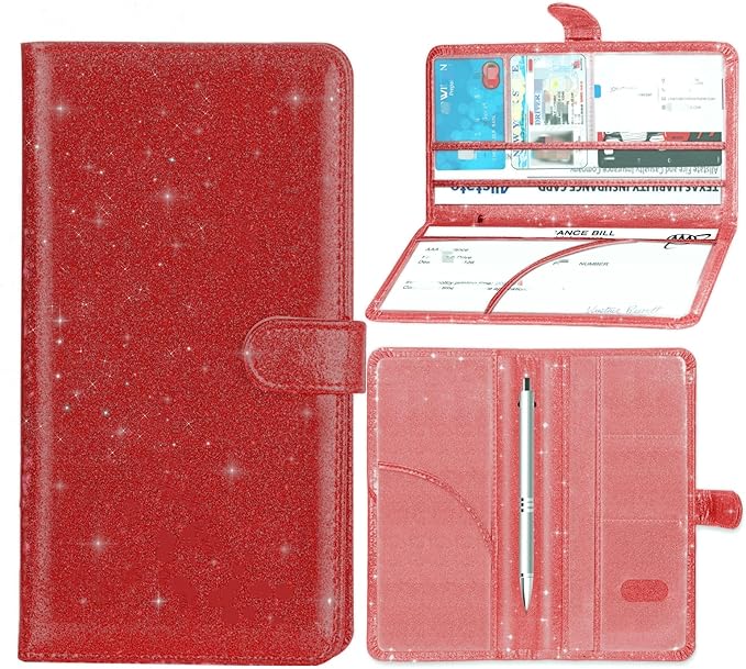 Car Registration and Insurance Card Holder, Document Holder for Cards, Driver Vehicle License Document Glove Box Compartment Organizer, Car Essentials For Women