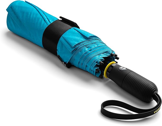 ShedRain Vortex V2 Automatic Compact Folding Windproof Travel Umbrella – Rain & Windproof Vented Double Canopy – Protect from Rain, Sun & Wind - Wind Tunnel Tested to 75 mph