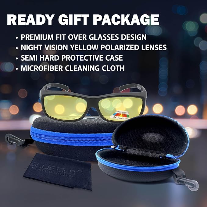 BLUE CUT Fit Over Polarized Sunglasses Solar Shield Sunglasses To Wear Over Glasses