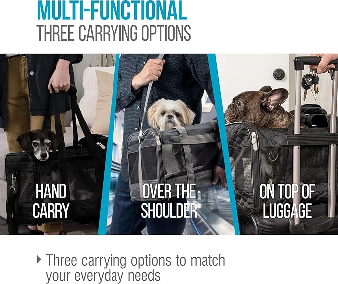 Sherpa Original Deluxe Travel Pet Carrier, Airline Approved & Guaranteed On Board - Black Lattice, Medium