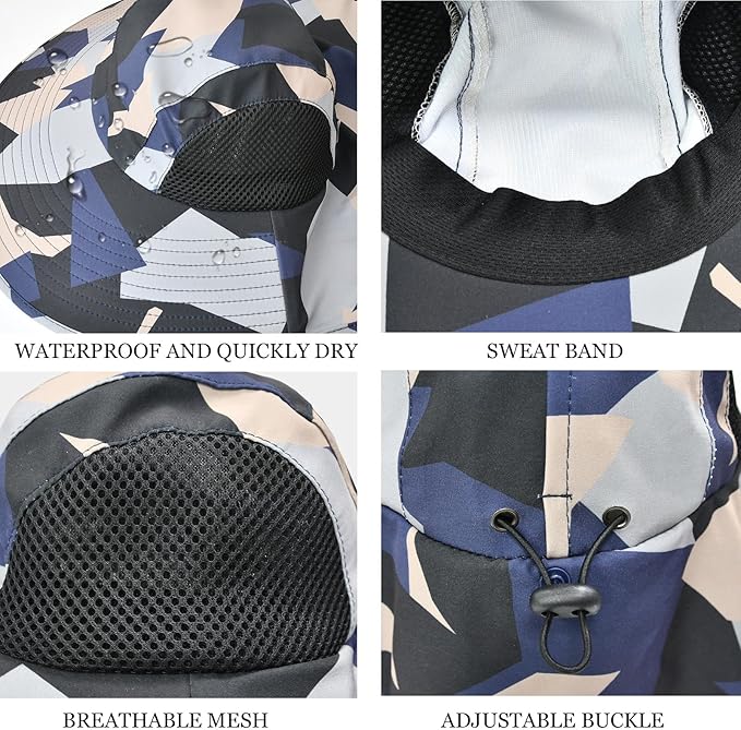 Sun Hat for Men Women with Neck Flap,UPF 50+ UV Protective Hiking Fishing Hats,Wide Brim Sun Hat for Women&Men