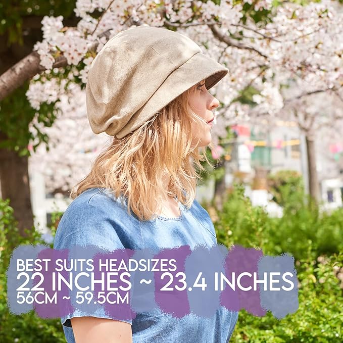CHARM Women Cotton Sun Hat - Organic Summer Bucket Reversible Chemo Cap Foldable