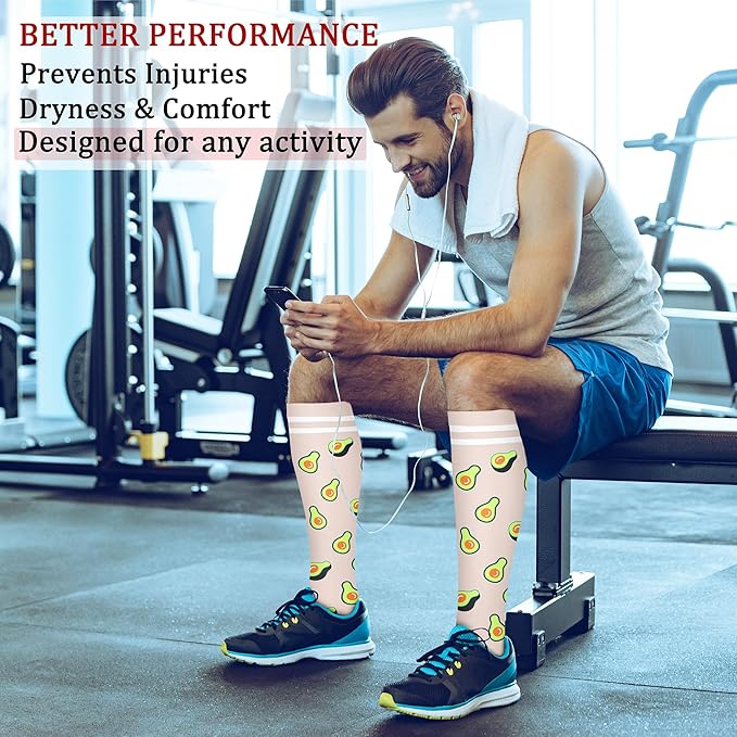 CHARMKING Compression Socks for Women & Men Circulation (8 Pairs) 15-20 mmHg is Best Support for Athletic Running,Cycling
