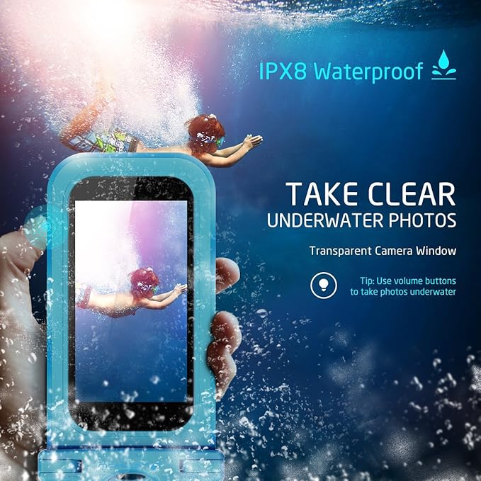 Waterproof Phone Case, 2-Pack IPX8 Lanyard Waterproof Phone Pouch, Universal Clear Dry Bag for iPhone 17 16 15 14 13 12 Pro Max Plus Samsung Galaxy S24 S23 S22 Note Google Pixel HTC up to 7.5"