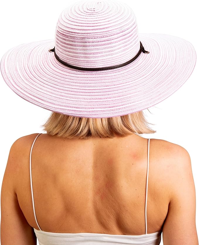 Sloggers Women's Wide Brim Braided Sun Hat with Wind Lanyard - UPF 50+ Maximum Sun Protection