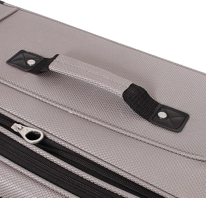SwissGear Sion Softside Expandable Luggage, Pewter, Checked-Medium 25-Inch