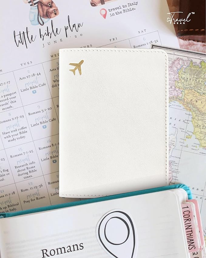PU Leather Passport Holder Covers Case, Waterproof Rfid Blocking Travel Wallet Passport Holder(Cream)