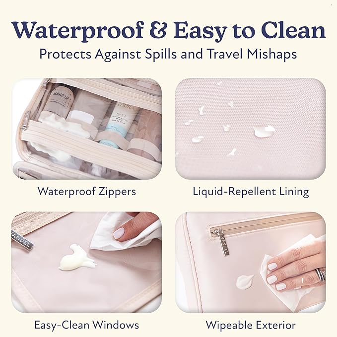 VANDEL Waterproof Hanging Toiletry Bag for Travelling, Hanging Makeup Organizer Bag, Cosmetic Travel Bags for Women Travel Toiletry Bags, Makeup Case Toiletries Organizer Hygiene Bathroom Shower Caddy