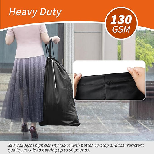 Polecasa Extra Heavy Duty Large Laundry Bag with Sturdy Handles and Drawstring Closure, 28 x 36 inches Durable Storage Bags for Basket, Hamper, College, Dorm, Travel, Black