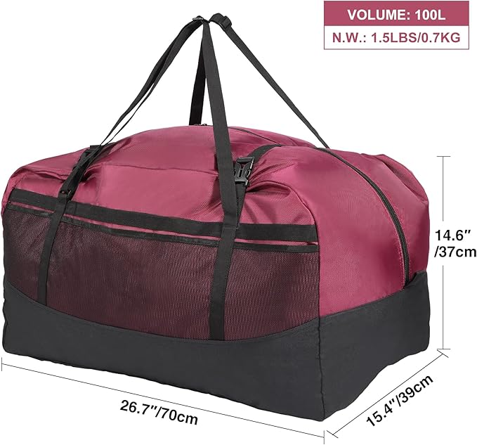 REDCAMP Foldable Travel Bag, Large Sports Bag, 75L/96L/100L, Lightweight Waterproof Tote Bag