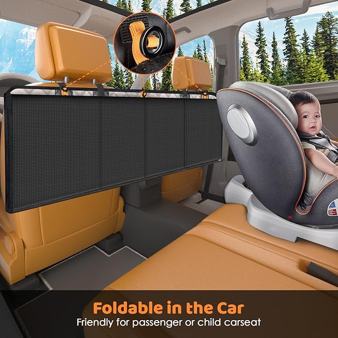 URPOWER Hard Bottom Dog Seat Cover with Mesh Window Waterproof Bench Dog Car Seat Cover for Back Seat Nonslip Pet Rear Seat Protector for Fur & Mud, Washable Dogs Hammock for Cars Trucks and SUV