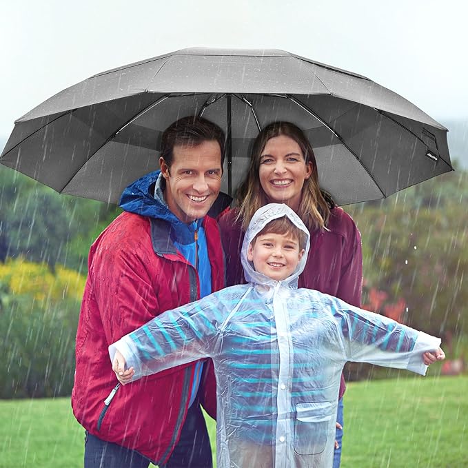 G4Free 42/46/54/62 Inch Large Golf Umbrella Compact Reverse Travel Umbrella 10 Ribs Windproof for Rain Double Canopy Automatic Open Close