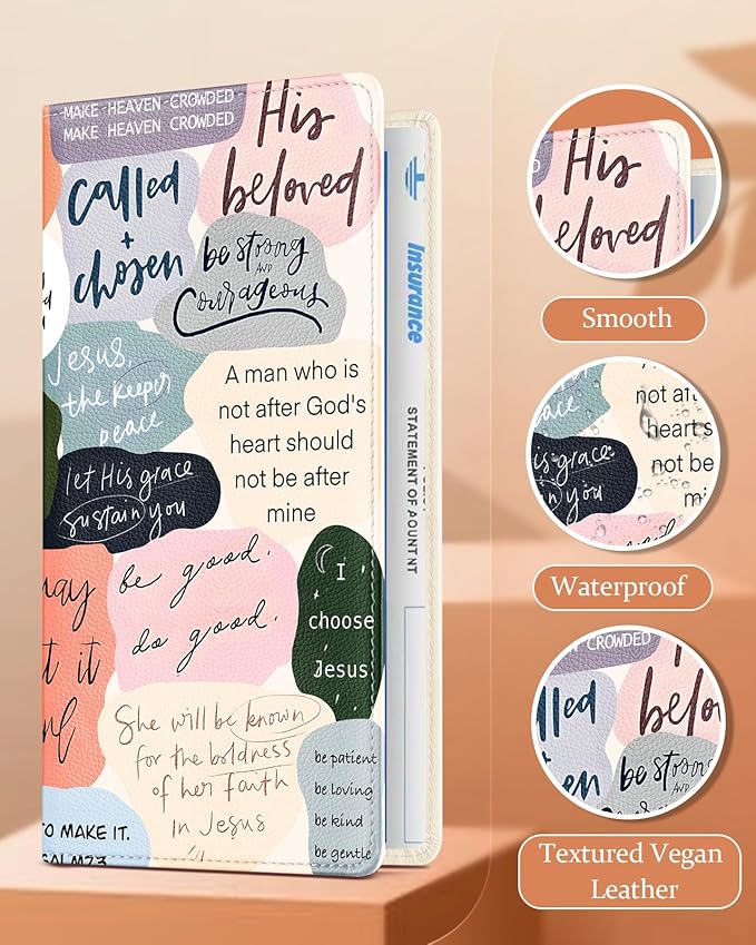 Slohif Car Registration and Insurance Card Holder with Magnetic Shut - Vehicle Glove Box Organizer Women Leather Automobile License Holders Coasters Auto Accessories Case for Document,Art